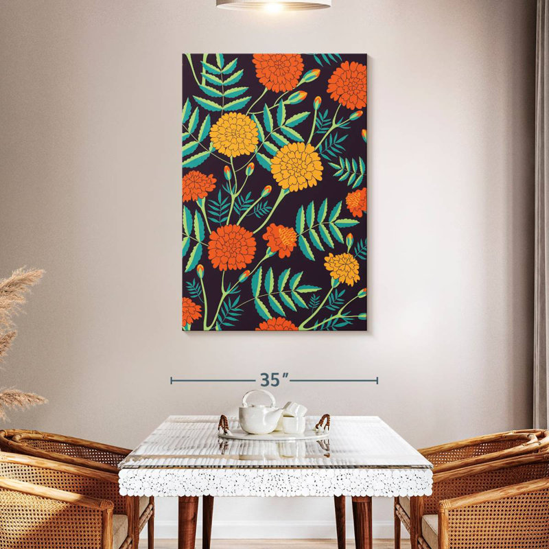 Blooming Marigolds Pattern, 48" H x 32" W