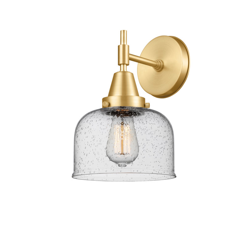 Gayle Chrome Armed Sconce, Satin Gold, Seedy, LED