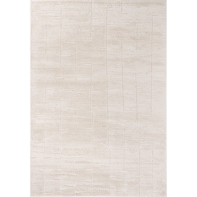 Leonetti Collection Transitional Abstract Cream Area Rug, Rectangle 5' x 7'