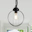  Luminaire suspendu moderne 1 lumière avec abat-jour en verre transparent, luminaire suspendu noir