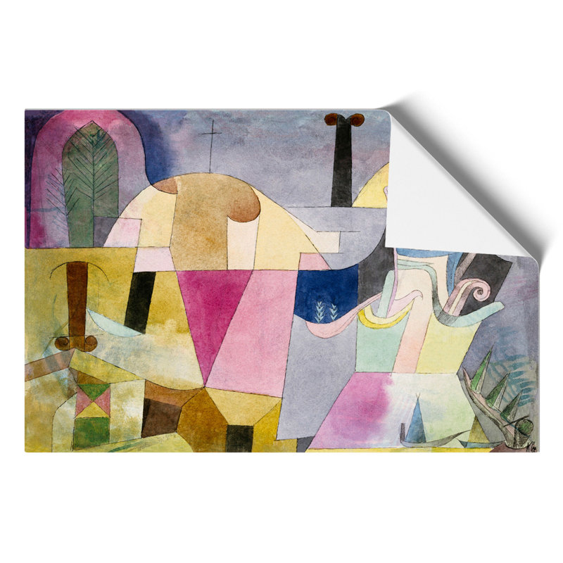 Black Columns In A Landscape by Paul Klee - No Frame Painting, 30cm H x 42cm W x 0.1cm D
