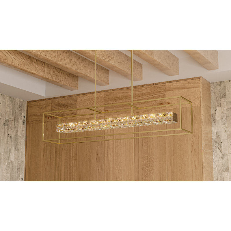 Jadai Integrated LED Soft Linear Chandelier, Gold