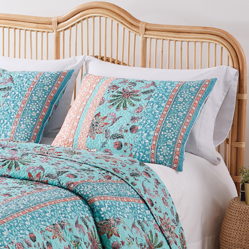 Greenland Home Fasions Audrey Turquoise Standard Sham, 20x26, Standard