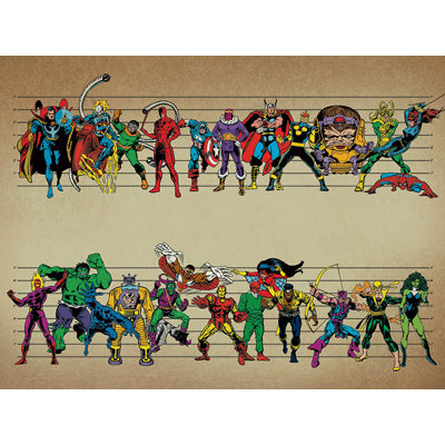 Line Up Graphic Art Print on Canvas