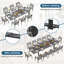 Ensemble de salle à manger 12 personnes en aluminium avec table rectangulaire extensible