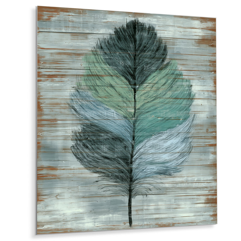 Motif en bois bohémien et plumes - Décoration murale géométrique en métal, impression bohème sur métal, L 30 po x H 40 po