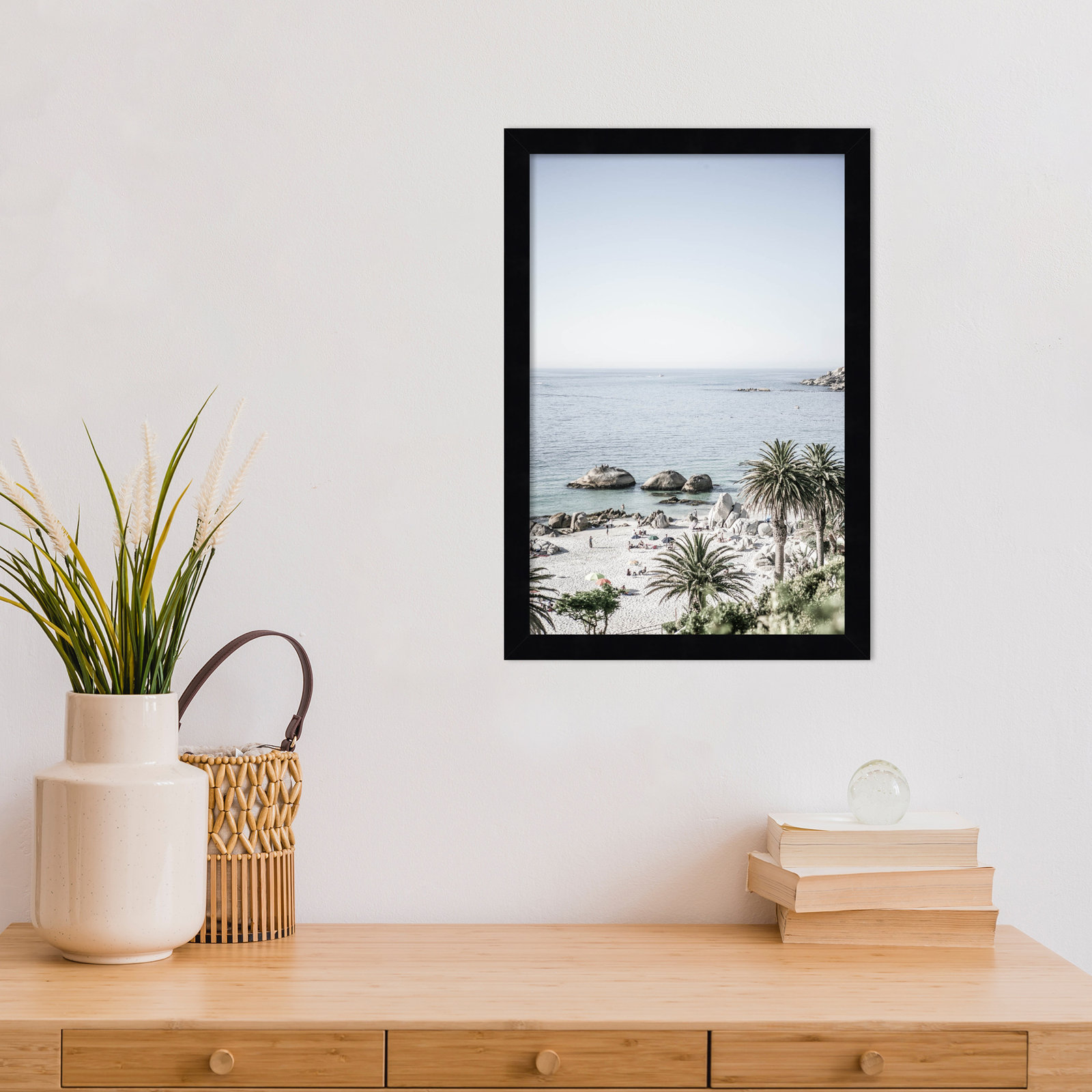 Pindall "Clifton Beach" Print, Black, 17" H x 12" W