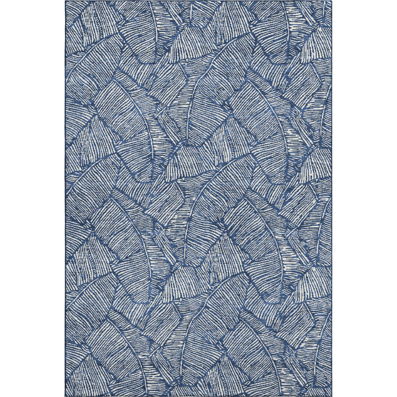 Premium Machine Washable Prisco Navy Rug, Rectangle 9' x 12'