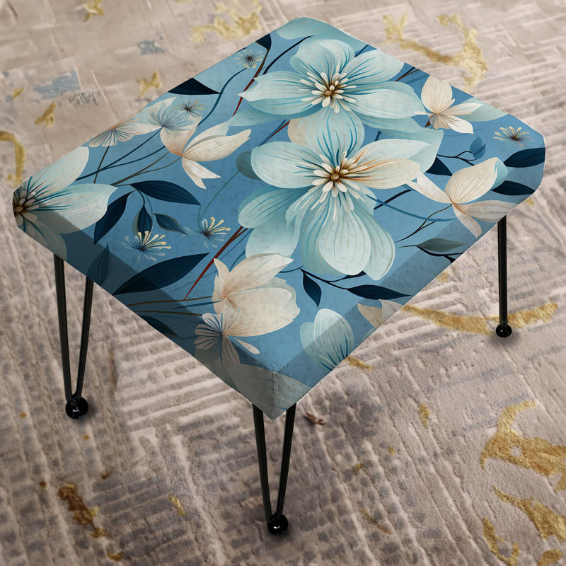 Repose-pieds rectangulaire bleu Harmony
