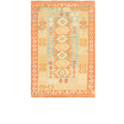 Tapis noué la one-of-kind à la main-nouvelle ère rouille rouge 2 pi 9 po x 4 pi. zone en laine 4 po Elland