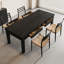 86.61" Black Rectangular Solid Wood Dining Table