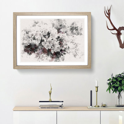 Winters Bloom Flowers Watercolour - Framed Print