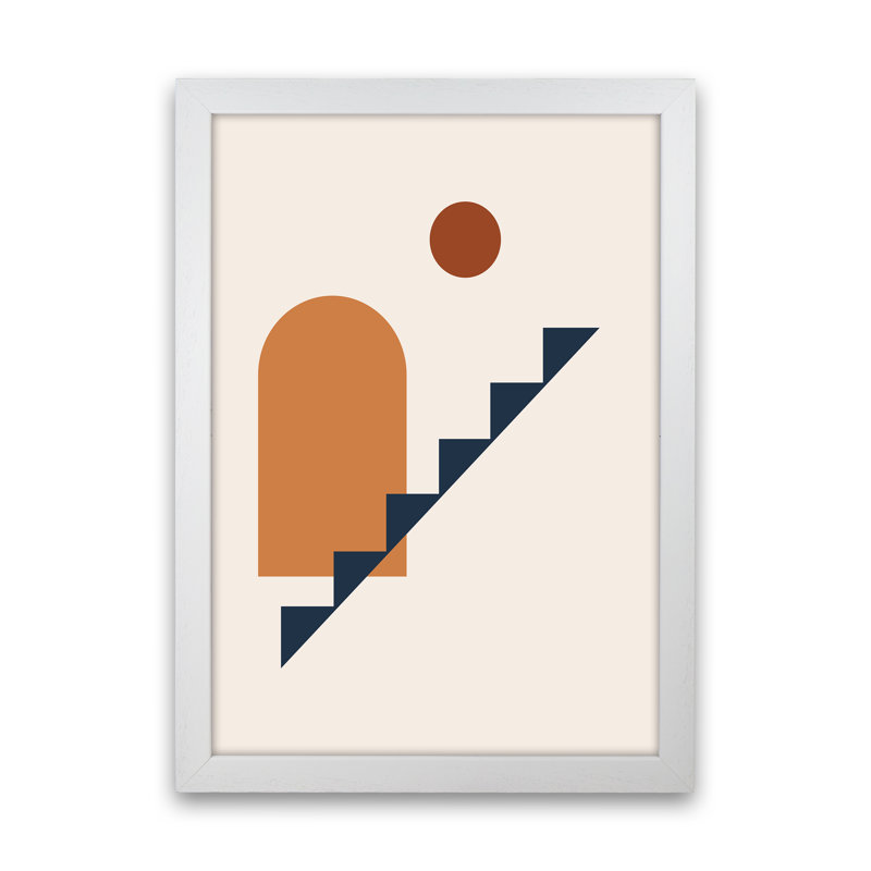 Minimal Geo - Print, 46cm H x 34cm W x 3cm D, White Framed
