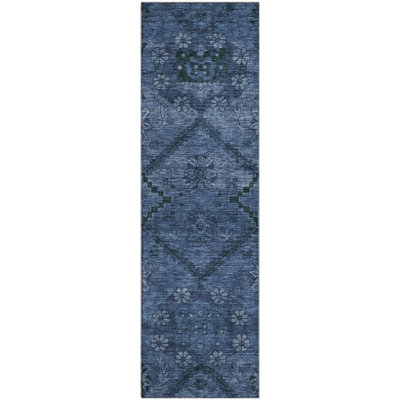 Premium Machine Washable Prisco Navy Rug