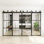 Porte de grange en métal et verre transparent avec trousse d'installation et fermeture en douceur JUBEST