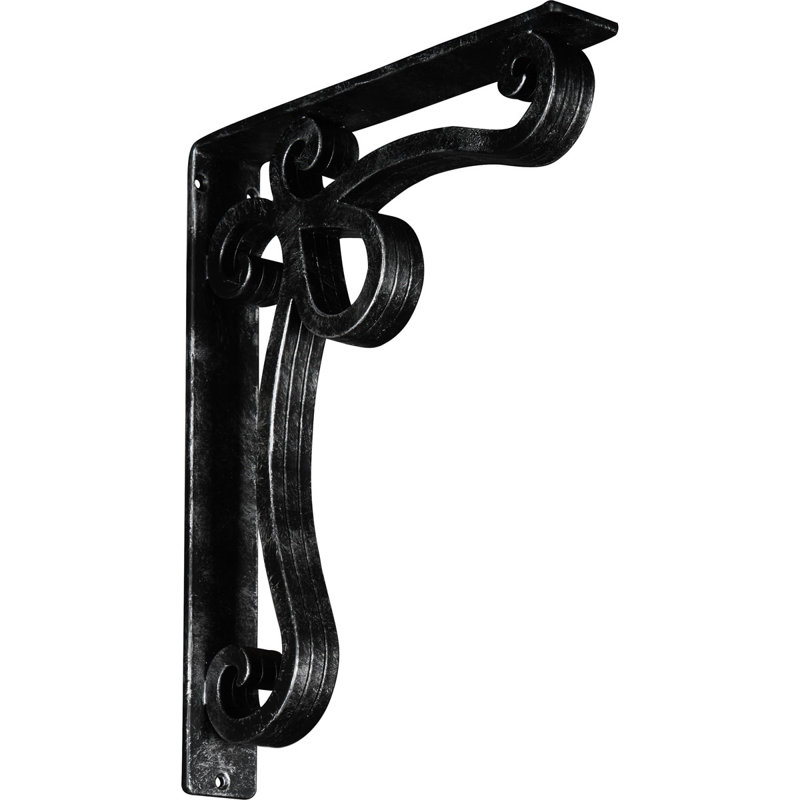 Support en fer forgé Orleans, Argent antique, H 15 po x l 2 po x P 12 po
