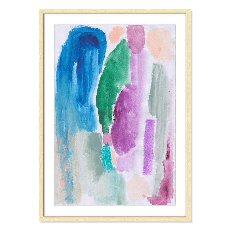 «Vivid Space III» par Bea Dina, Blanc, H 35,5 po x l 25,5 po x P 1,25 po, Papier avec cadre unique doré