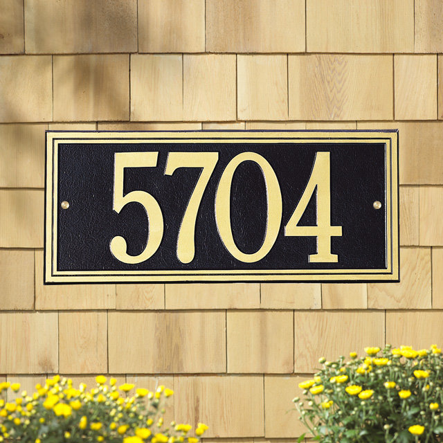Double Line 1-Line Wall Address Plaque, Antique Copper, Yes