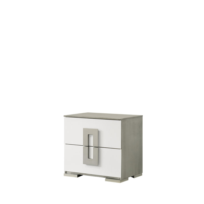 Table de chevet 2 tiroirs White
