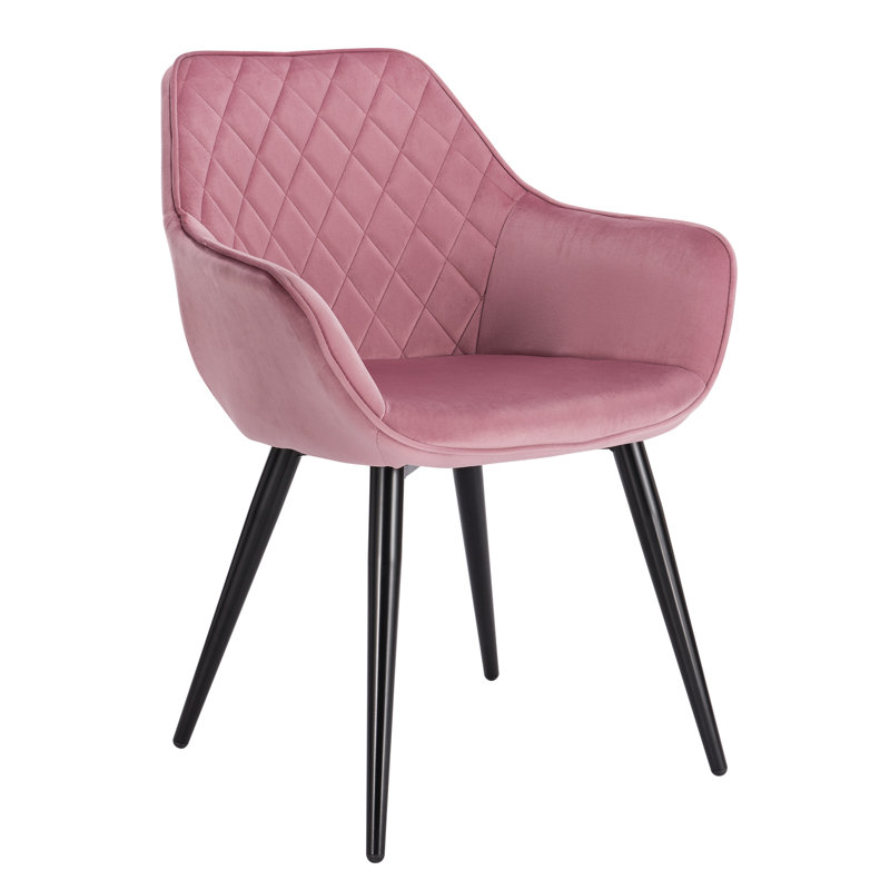 Bezu 48cm H Velvet Upholstered Armchair, Pink