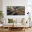 Tableau sur toile abstrait en résine bleue et rouille, style grille et rouille-1559046768