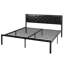 Baca Metal Platform Bed Frame with Upholstered Headboard-2130671708-2130671709