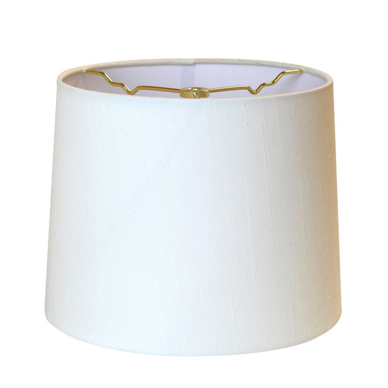 Abat-jour tambour crème en shantung, 11 po, 9 pi H x 12 pi L x 11 pi P