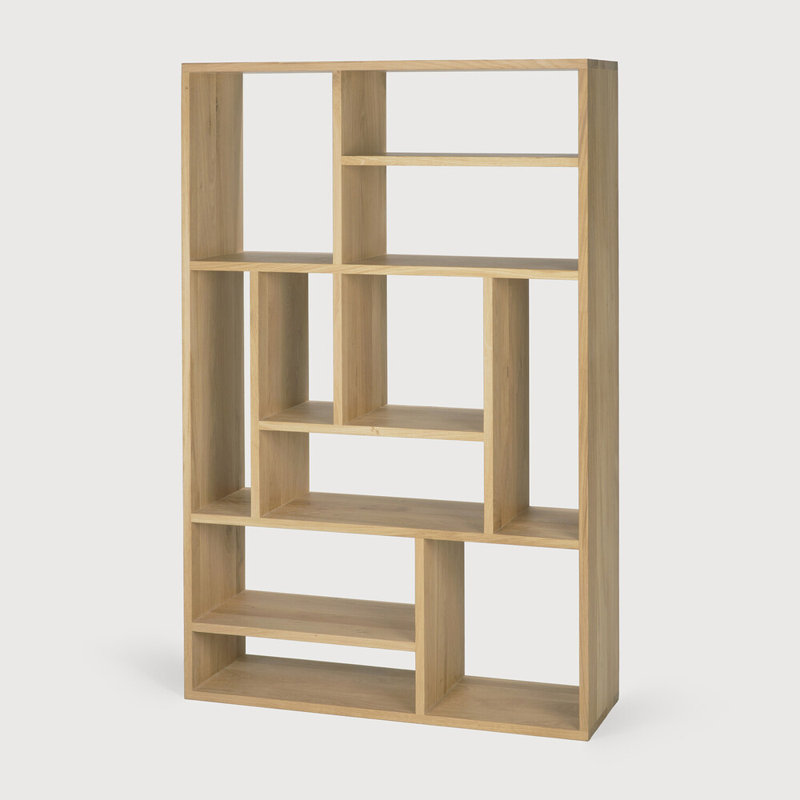 M Solid Wood Geometric Bookcase