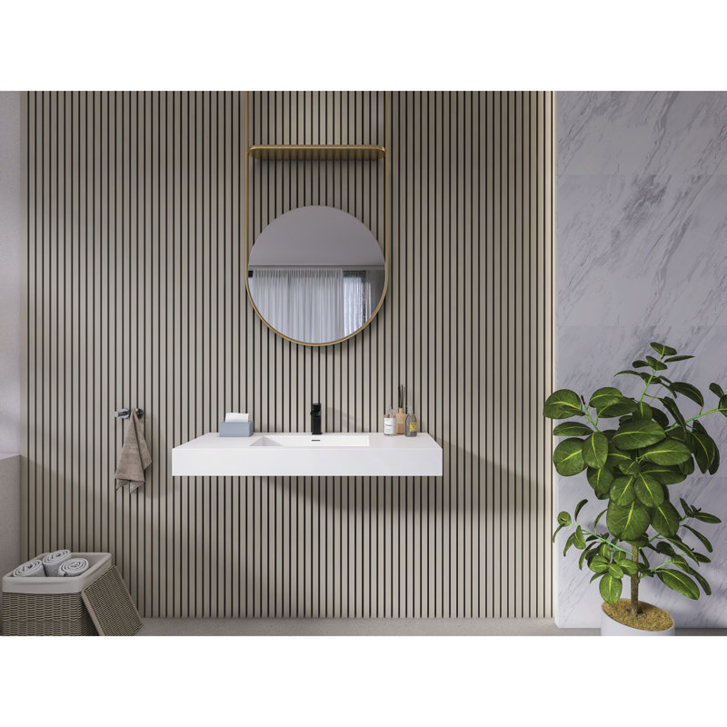 Lavabo de salle de bain contemporain en résine massif sans effort