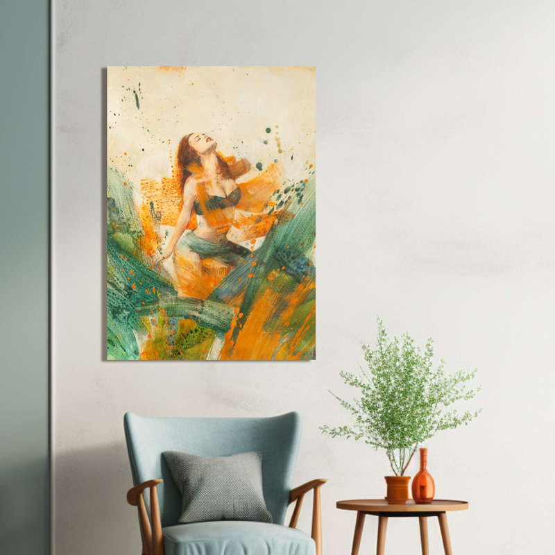 Figurative And Modern Painting: Rebirth (Detail) by Erica Pagnoni - Wrapped Canvas Print, 100cm H x 70cm W
