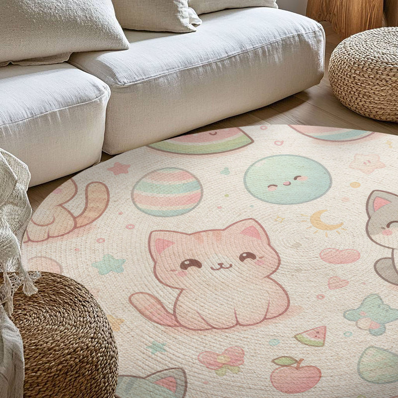 Tapis tressé Soft Purrs, Rond 5 pi