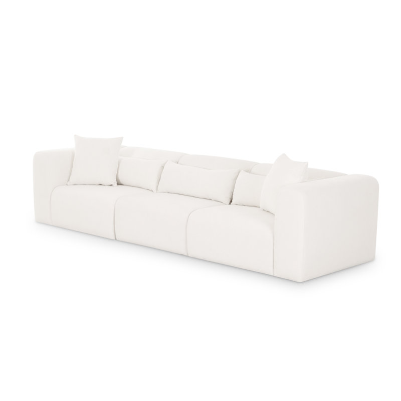 Canapé modulaire Tarra en chenille crème