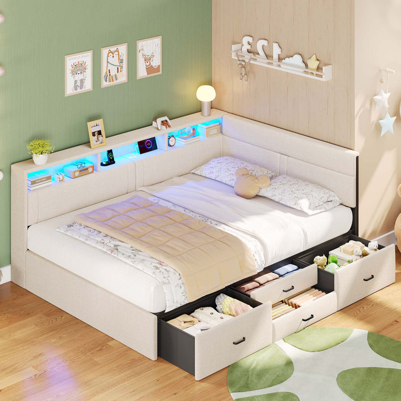 Drawers Daybed, Double (4'6), Beige