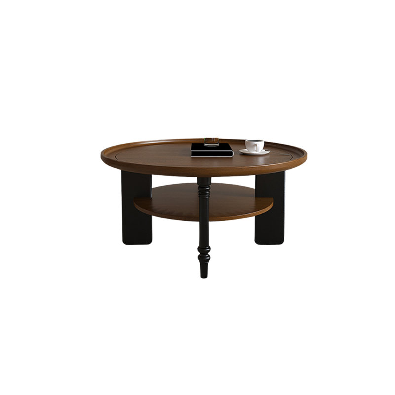 Solid Red Oak Coffee Table with Open Shelf