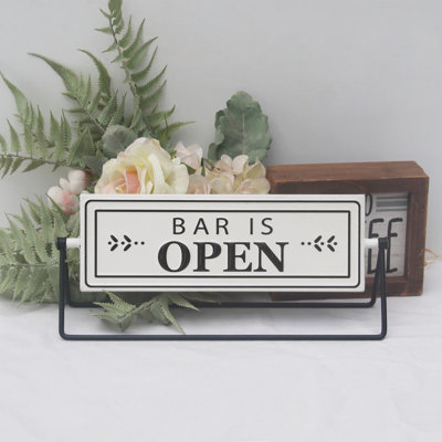 Enseigne réversible ouverte et fermée Ealy Bar