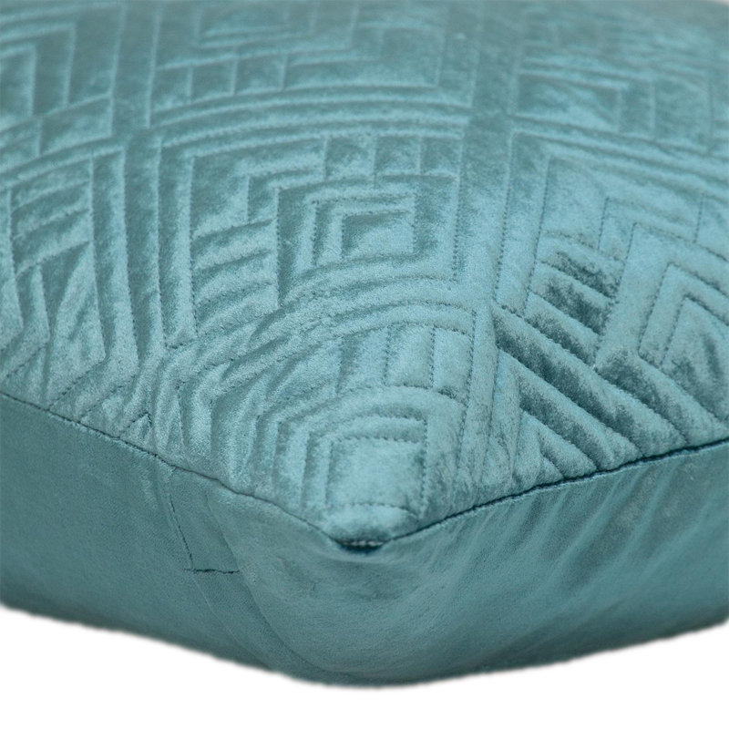 Parkland Collection Eris Transitional Quilted Teal Throw Pillow, Green