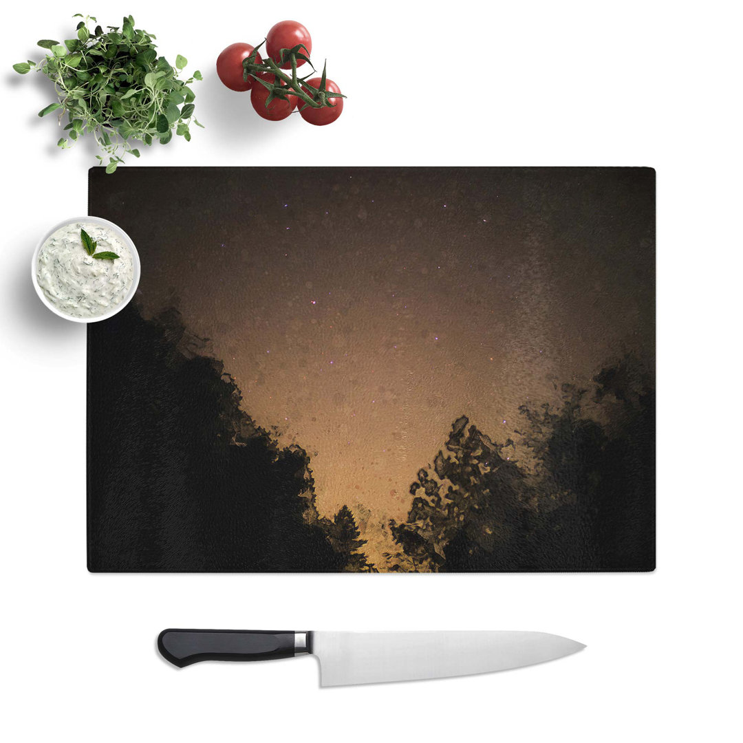 Glass Forest At Night in Abstract Chopping Board
