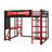 Full-Size Wooden Loft Bed With Desk, Shelves, Power Outlet & USB/Type-C Ports, Plus LED Lighting-735421760