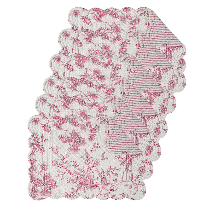 Ensemble de napperons rectangulaires réversibles Evergreen Toile