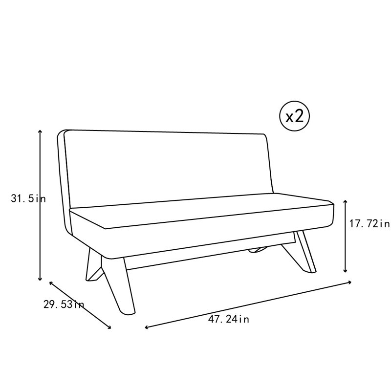 Banc rembourré en similicuir, Beige
