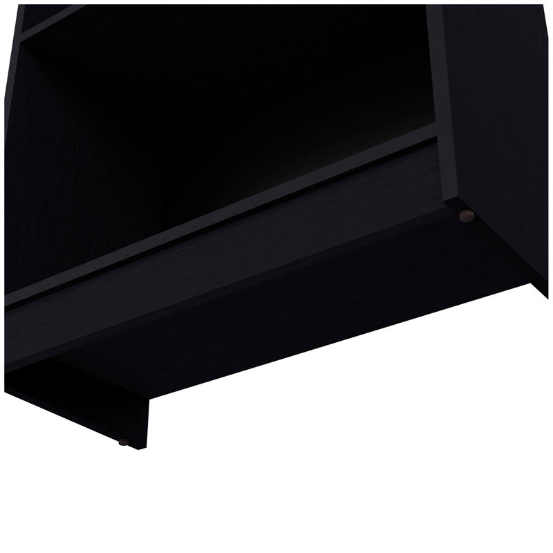 Sutton Bookcase With Tier Storage Shelves, (4 Shelves) 71.1"H x 24.7"W x 11.7"D, Black