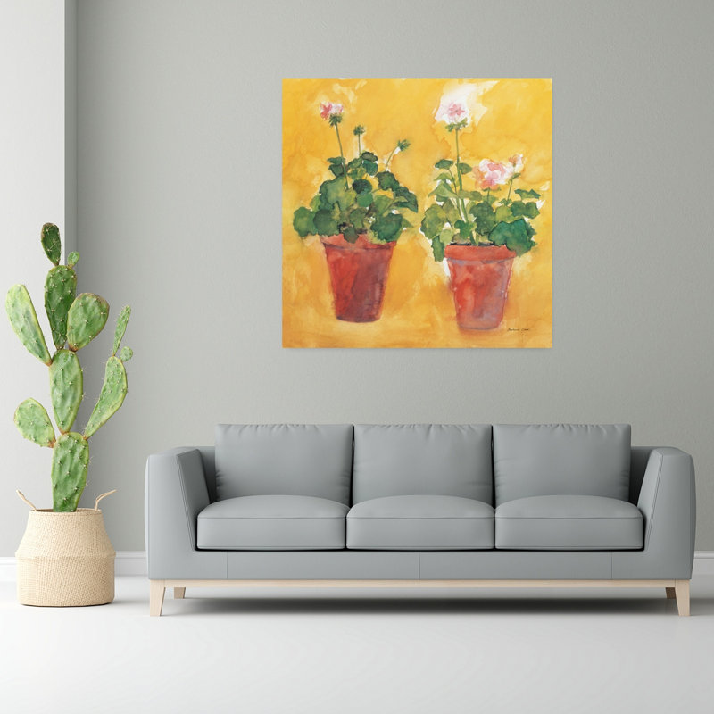 Contemporary Art Contemporary Geranium Flower Art 1 Piece Wrapped Canvas Wall Art, 121.92 cm H x 121.92 cm W