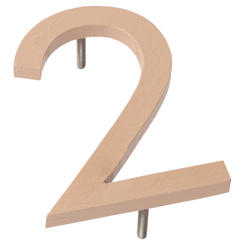 Numéro de maison à fixation flottante 6 po, 2, Taupe