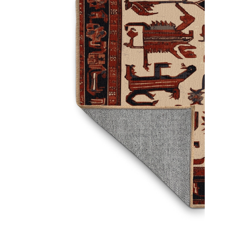 Tapis brun lavable à la machine, Rond 3 pi