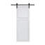Porte de grange blanche à 2 panneaux en panneau de fibres à densité moyenne 3/4 po 15 po x 84 po avec quincaillerie 2 panneaux-125615784