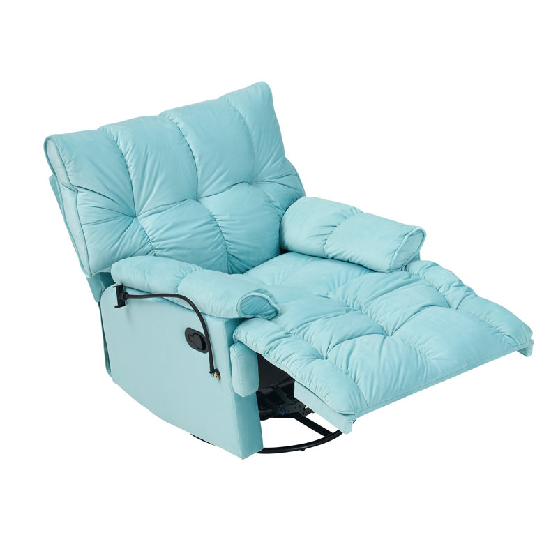 30" Velvet Upholstered Multifunctional Swivel Sofa Chair, Blue