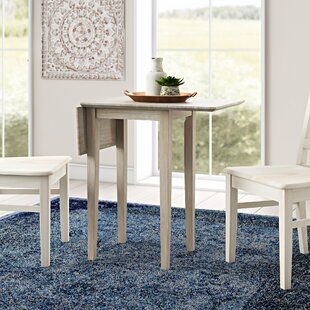  East West Furniture DLT-WHI-TP Dublin Modern Kitchen Table - a  Round Dining Table Top with Dropleaf & Pedestal Base, 42x42 Inch, Linen  White - Tables