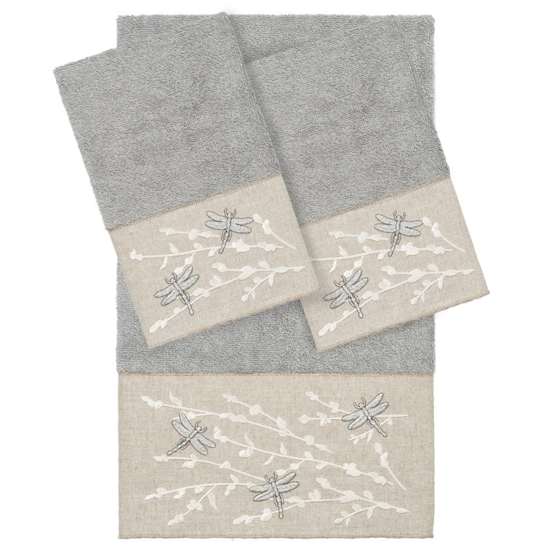 Ensemble de serviettes 3 pièces Braelyn 1BT2HT, Gris clair