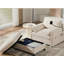 Canapé simple de 38 po avec repose-pieds de rangement, support de téléphone réglable, chargeur USB et accoudoirs en forme d'oreiller, chaise longue à siège large-163841120