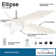 60" Ellipse 5 -Blade LED Smart Standard Ceiling Fan with Remote Control and Light Kit Included
